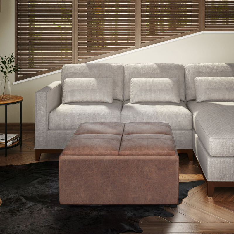Avalon - Square Coffee Table, Storage Ottoman - R&R Furniture Gallery (Fountain Valley, CA)