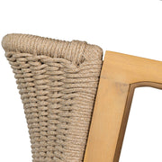 Set of two Noble House patio dining chairs in light teak, featuring modern design and comfortable seating for outdoor dining.