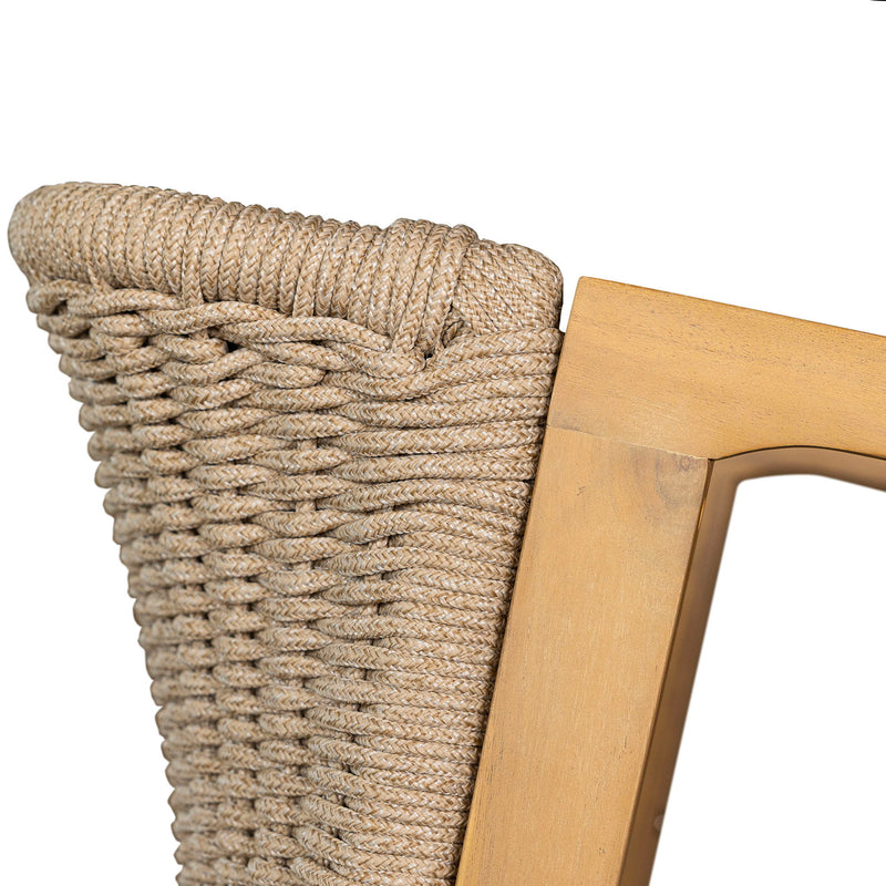 Set of two Noble House patio dining chairs in light teak, featuring modern design and comfortable seating for outdoor dining.