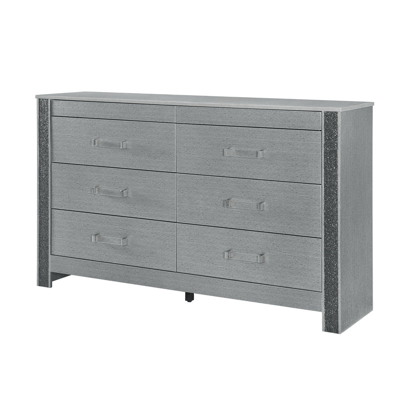 Lorenzo - Dresser With Hidden Jewelry Compartment And Bar Handles In - Silver - R&R Furniture Gallery (Fountain Valley, CA)