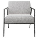 Light gray Brisbane accent chair by Uttermost with sleek modern design and plush upholstery for stylish seating.