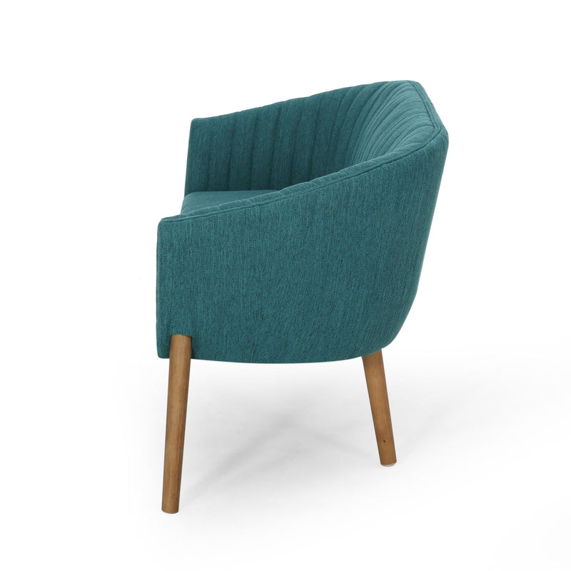 Mid Century Modern Loveseat With Channel Stitched Backrest - R&R Furniture Gallery (Fountain Valley, CA)