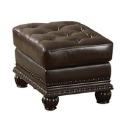 Anondale - Ottoman - Espresso Top Grain Leather Match & Cherry - R&R Furniture Gallery (Fountain Valley, CA)