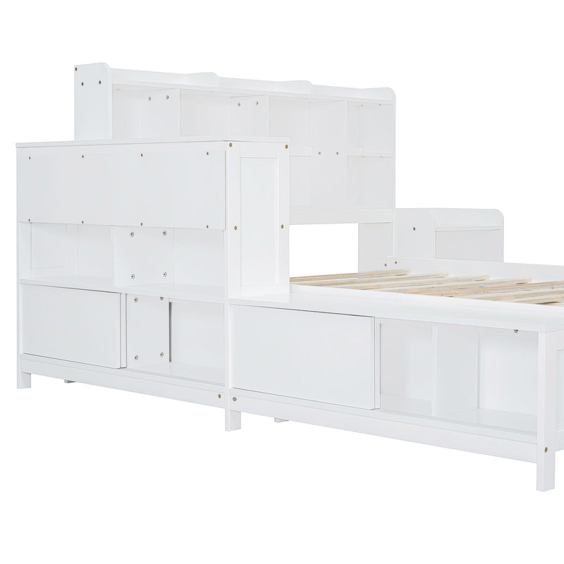 Platform Bed With Multi Functional Storage Space, Nightstand, 2 Drawers, USB Ports And Desk - R&R Furniture Gallery (Fountain Valley, CA)