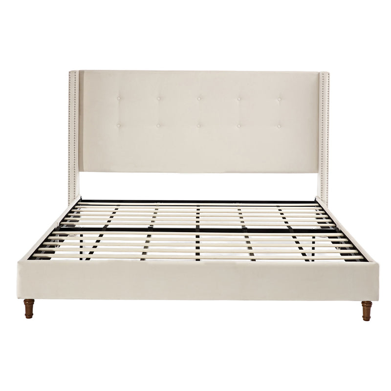 Peyton - Upholstered Bed With 54" High Headboard, Traditional Hand Buttoned Tufting - R&R Furniture Gallery (Fountain Valley, CA)