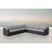 Contemporary Outdoor Rattan Wicker Sectional Seating Group With Cushions - R&R Furniture Gallery (Fountain Valley, CA)