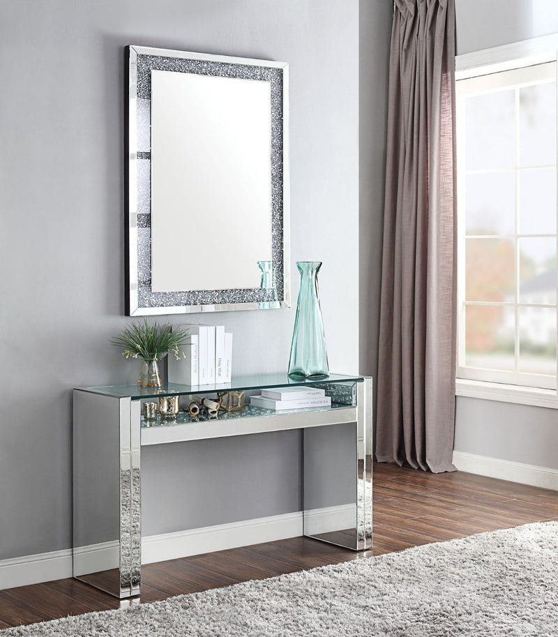 Nysa - Sofa Table - Mirrored & Faux Crystals - R&R Furniture Gallery (Fountain Valley, CA)