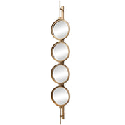 Uttermost wall mirror with a polished button-style frame, reflecting modern minimalist design for stylish wall decor.
