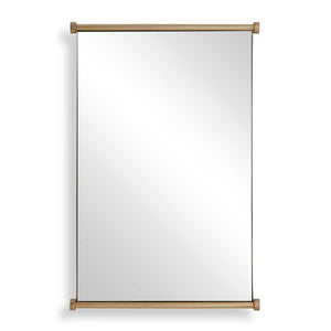Scroll - Rectangular Mirror - Brass / Gold