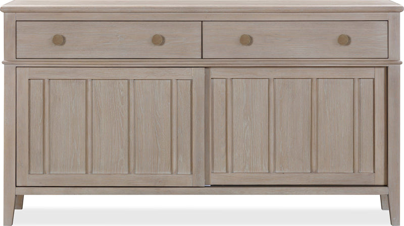 Camden Two Drawer Two Door Oak Wood Sideboard in Chai