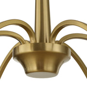 Uttermost Barcelona 6-light brass chandelier with gold finish, featuring elegant curved arms and modern design.