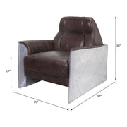 Brancaster - Accent Chair - Espresso Top Grain Leather & Aluminum - R&R Furniture Gallery (Fountain Valley, CA)