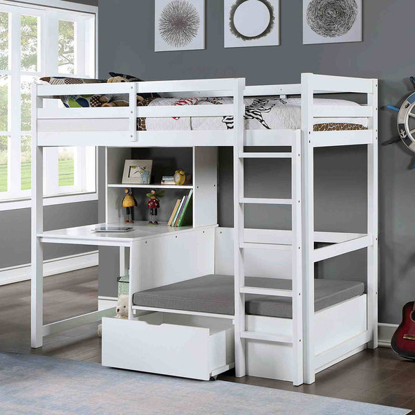 Callistus - Twin Workstation Loft Bed, White