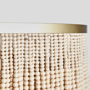 Brittany - Beaded Round Chandelier - Natural - R&R Furniture Gallery (Fountain Valley, CA)