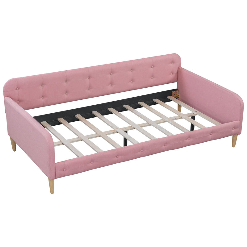 Modern Dreamland upholstered daybed with plush fabric, clean lines, and a sleek design, perfect for contemporary living spaces.