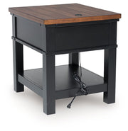 Wildenauer - Rectangular End Table - Brown / Black - R&R Furniture Gallery (Fountain Valley, CA)