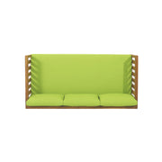 Noble House Claremont 3-seater teak acacia wood daybed sofa with water-resistant cushions, ideal for outdoor lounging.