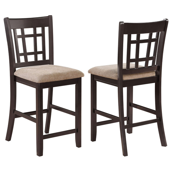 Lavon Wood Counter Height Dining Chair Tan and Espresso (Set of 2)