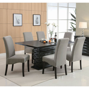 Wendell - 7 Piece Dining Set With Pedestal Table And Chairs - Gray