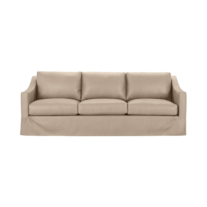 Classic Home Kipton upholstered stationary sofa with plush fabric and cushioned backrest in a modern living room setting.