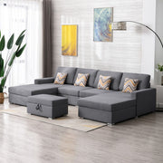 Nolan - Fabric 5 Piece Sectional Sofa With Interchangeable Legs - R&R Furniture Gallery (Fountain Valley, CA)
