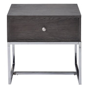 Iban - End Table - Gray Oak & Chrome - R&R Furniture Gallery (Fountain Valley, CA)