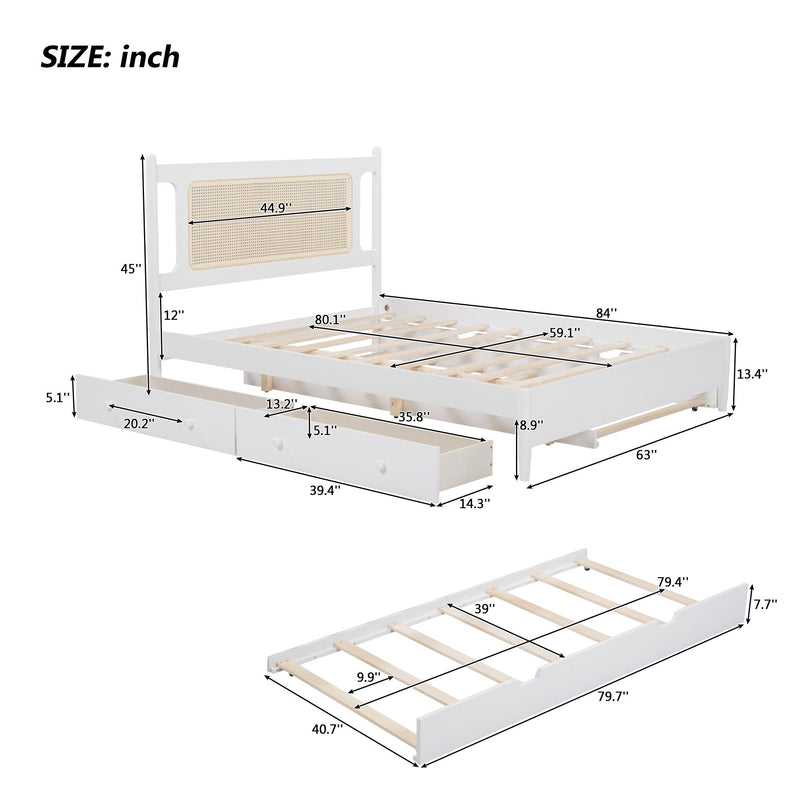 Platform Bed With 2 Big Drawers & Trundle - R&R Furniture Gallery (Fountain Valley, CA)