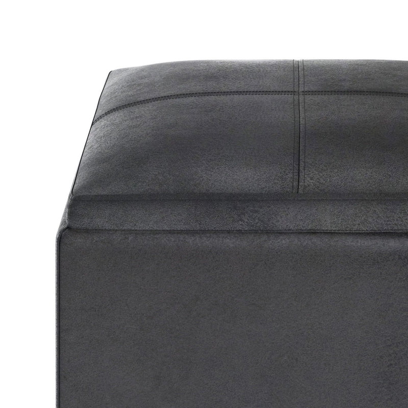 Rockwood - Upholstered Cube Storage Ottoman With Tray - R&R Furniture Gallery (Fountain Valley, CA)