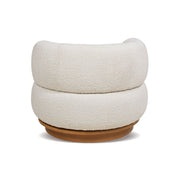 Fuji - 360 Swivel Low Barrel Back Accent Chair - Ivory White - R&R Furniture Gallery (Fountain Valley, CA)