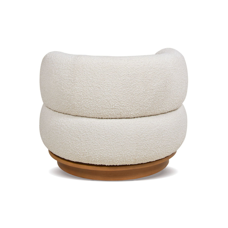 Fuji - 360 Swivel Low Barrel Back Accent Chair - Ivory White - R&R Furniture Gallery (Fountain Valley, CA)