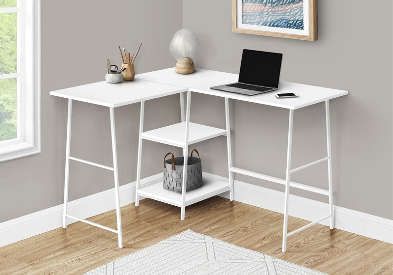 Computer Desk, Home Office, Corner, Storage Shelves, L Shape, Work, Laptop, Contemporary, Modern - Base - R&R Furniture Gallery (Fountain Valley, CA)