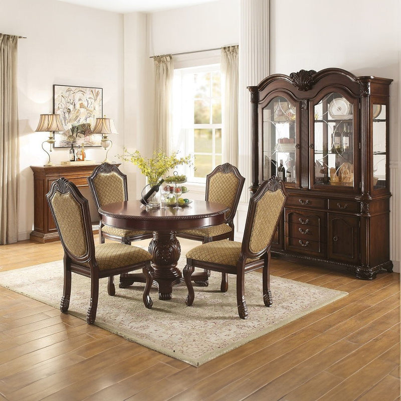Chateau De Ville - Side Chair (Set of 2) - Fabric & Espresso - R&R Furniture Gallery (Fountain Valley, CA)