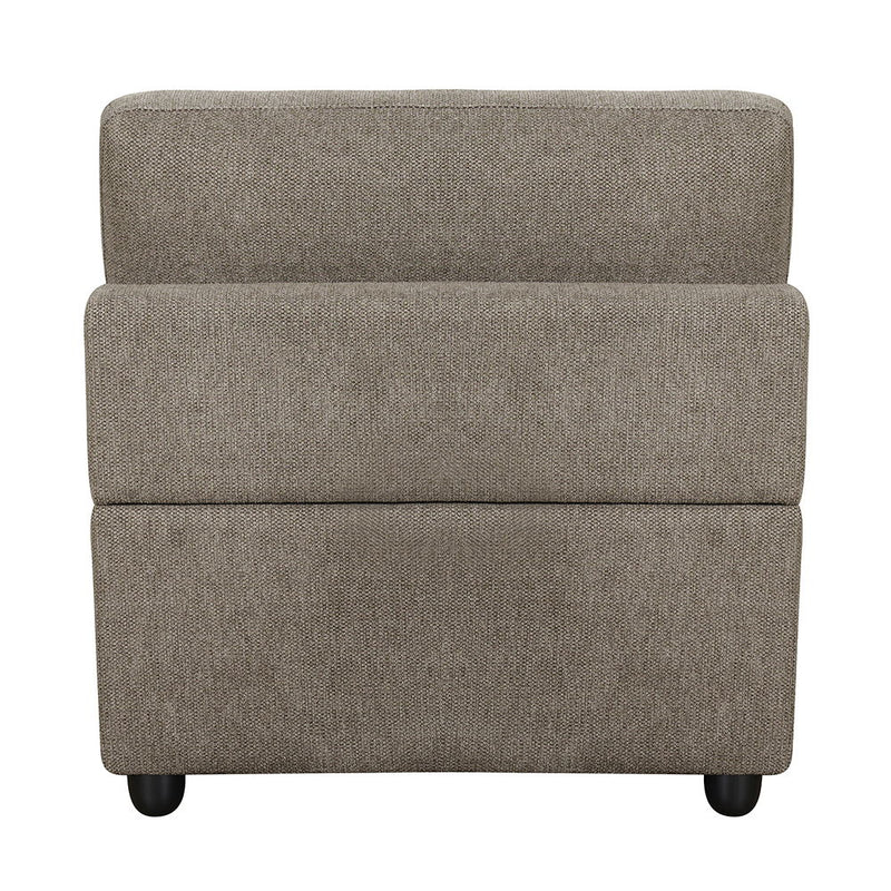 Rylie - Modular Armless Chair With Pillow - Brown Linen - R&R Furniture Gallery (Fountain Valley, CA)