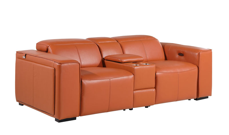 1224 - 6-Piece Modular Power Reclining Sofa And Console Loveseat Set In With 5 Power Recliners & Power Headrests