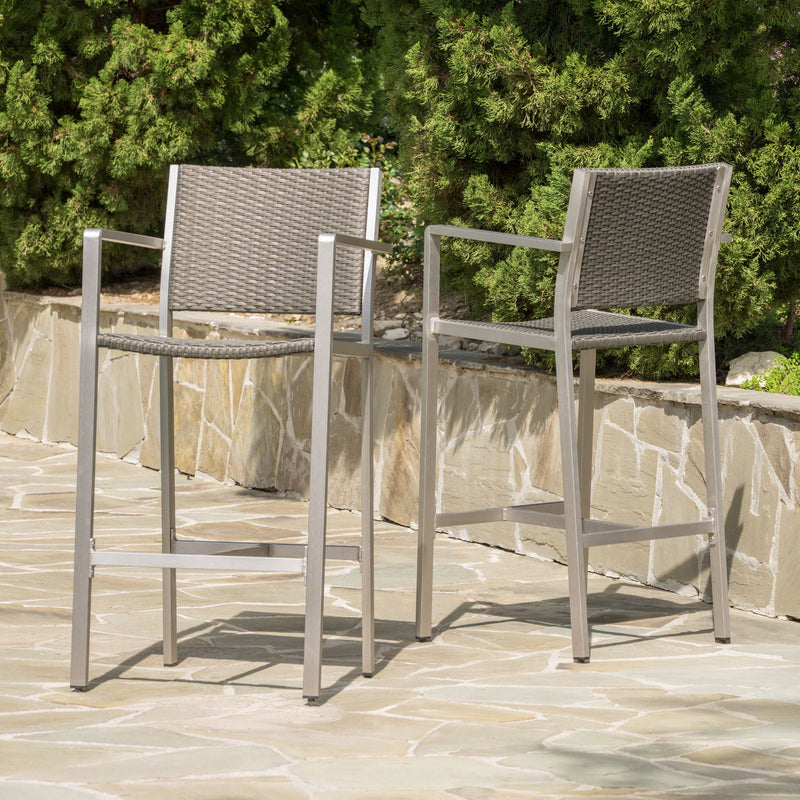 Outdoor Rust Proof Aluminum Barstools (Set of 2) - R&R Furniture Gallery (Fountain Valley, CA)