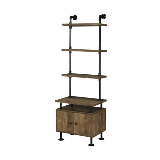Ensata II - TV Stand Side Pier - Rustic Oak & Black - R&R Furniture Gallery (Fountain Valley, CA)