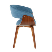 Pair of vintage mid-century modern Lumi Source dining chairs in a set, featuring sleek design and wooden legs.