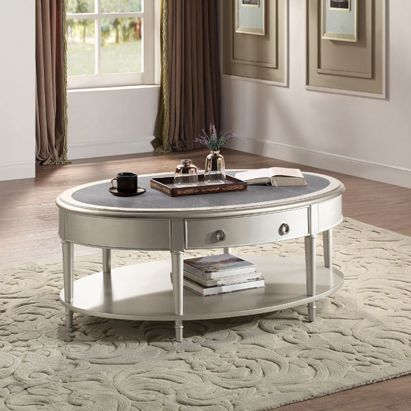 Kasa - Coffee Table - Sintered Stone Top & Champagne - R&R Furniture Gallery (Fountain Valley, CA)