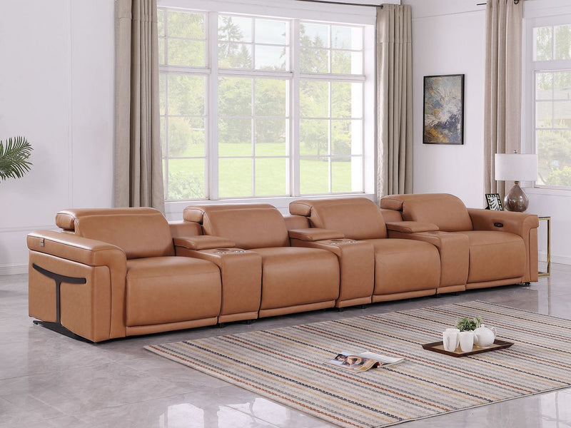 1126 - 7-Piece Modular Power Reclining Sofa In With 4 Power Recliners & Power Headrests - R&R Furniture Gallery (Fountain Valley, CA)