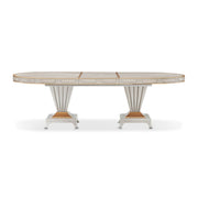 St. Charles - Double Pedestal Dining Table - Dove Gray - R&R Furniture Gallery (Fountain Valley, CA)