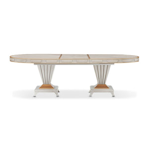 St. Charles - Double Pedestal Dining Table - Dove Gray - R&R Furniture Gallery (Fountain Valley, CA)