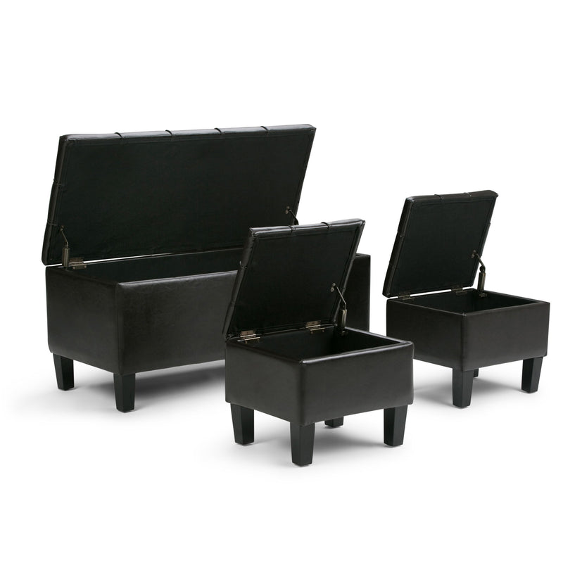 Dover - 3 Piece Storage Ottoman Contemporary Design - R&R Furniture Gallery (Fountain Valley, CA)