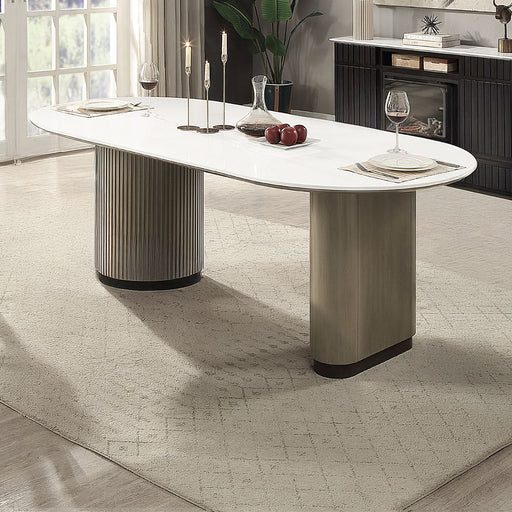 Clayten - Dining Table - Engineered Top & Light Oak - R&R Furniture Gallery (Fountain Valley, CA)