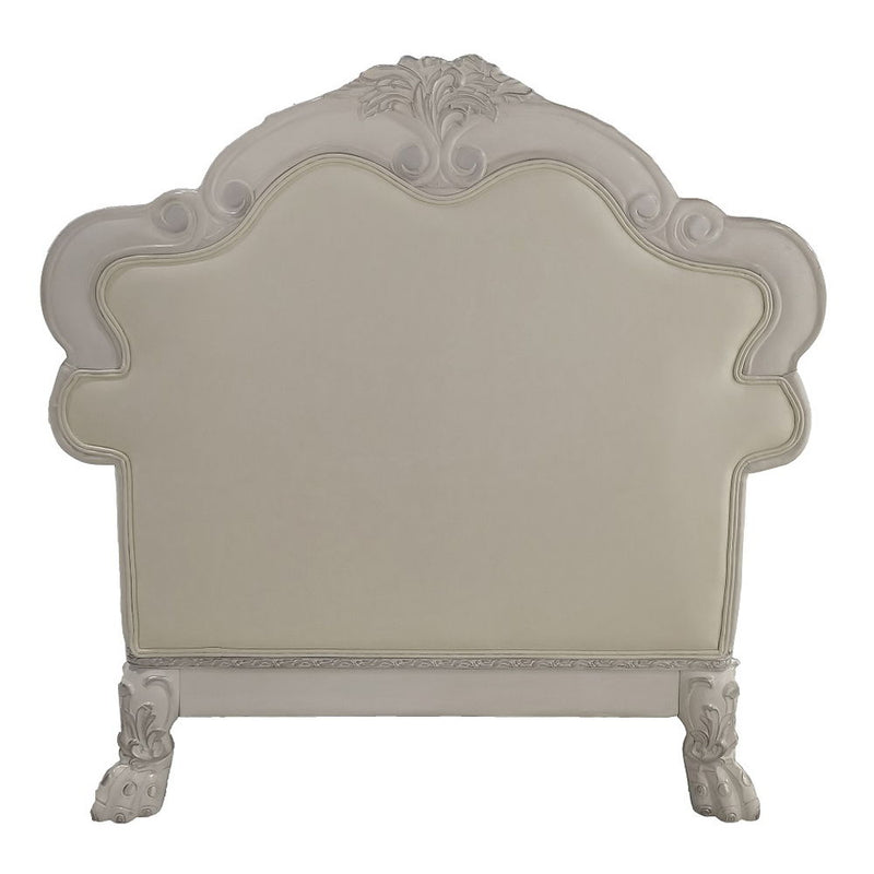 Dresden - Chair With 2 Pillows - Synthetic Leather & Bone White - R&R Furniture Gallery (Fountain Valley, CA)