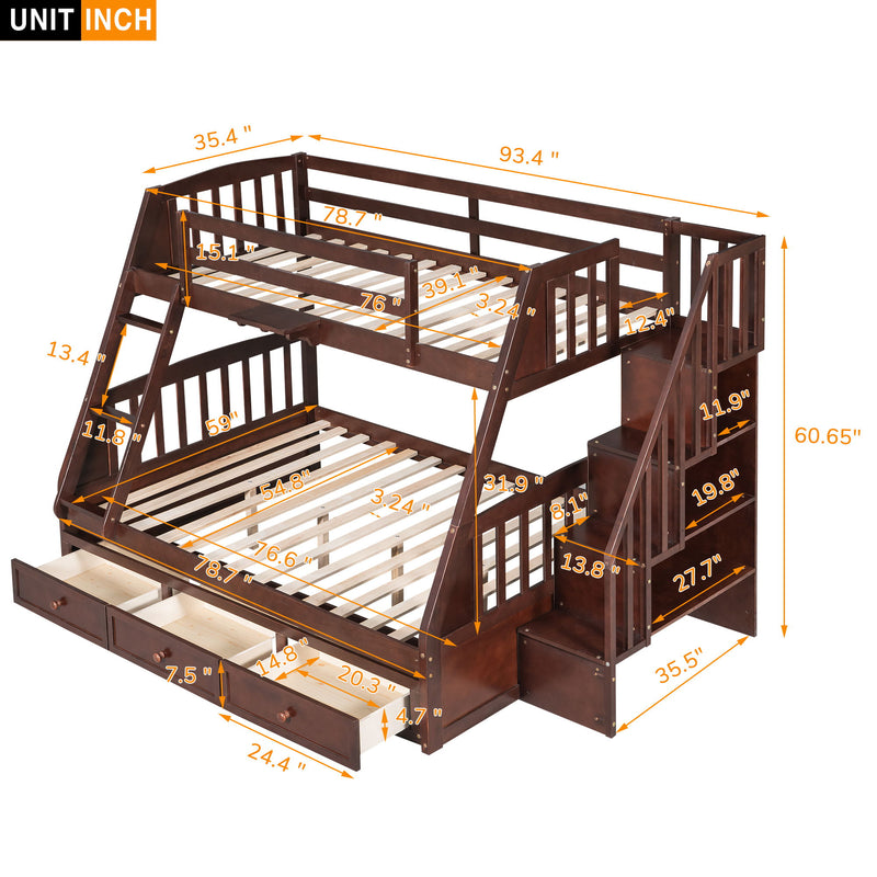 Bunk Bed With Drawers, Ladder And Storage Staircase - R&R Furniture Gallery (Fountain Valley, CA)