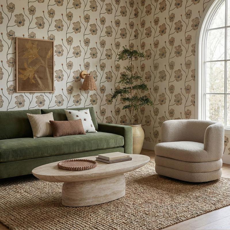Beckham upcycled chenille sofa by TOV Furniture, stationary sofa with plush chenille fabric and modern design, shown in a cozy living room.