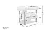 Fuji - Mid Century Modern Barrel Accent Arm Chair - Ivory White - R&R Furniture Gallery (Fountain Valley, CA)