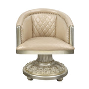Sorina - Arm Chair - Synthetic Leather & Antique Gold - R&R Furniture Gallery (Fountain Valley, CA)