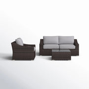 Outdoor Wicker Conversation Set With Cushions, All Weather - R&R Furniture Gallery (Fountain Valley, CA)