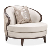 Camellia Field - Velvet Matching Chair - Beige / Dark Brown - R&R Furniture Gallery (Fountain Valley, CA)